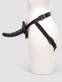 Черный страпон с вибрацией Feel It Baby Strap-On Harness Kit - 17,8 см.