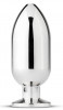Серебристая анальная пробка Sinner Big Metal Buttplug - 10 см.