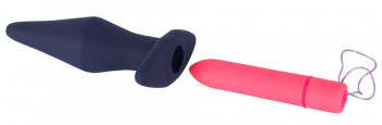 Темно-фиолетовая анальная пробка Remote Controlled Butt Plug - 14 см.