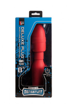 Красная анальная пробка с вибрацией Menzstuff Vibrating Butt Plug 8.5Inch - 21,5 см.