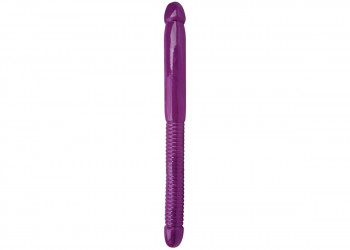 Фиолетовый двусторонний фаллоимитатор Sex Please! 16 Double Duty Dong - 40 см.