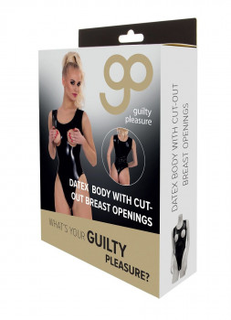Боди из датекса с вырезами для груди Datex Body with Cut-out Breasts, черный