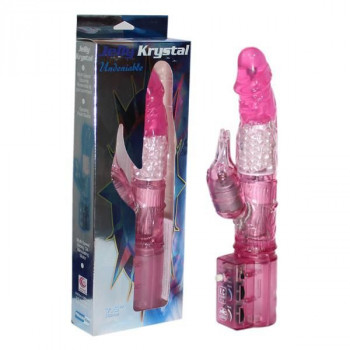 Розовый вибратор с клиторальным отростком JK Undeniable 7.5 Pearl Diver - 19 см.