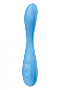 Голубой гибкий вибромассажер Satisfyer G-Spot Flex 4+ - 19 см.