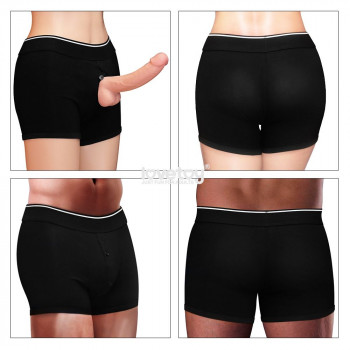 Черные шорты для крепления насадок Strapon Shorts, черный