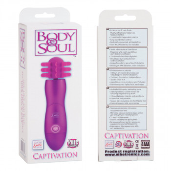 Ярко-розовый вибратор Body & Soul Captivation с вращающимся наконечником