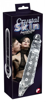 Прозрачная закрытая насадка Crystal Skin Penis Sleeve - 27,8 см.