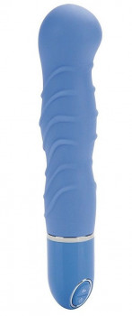 Голубой гнущийся вибратор Silicone Pleasure Bendie Ripple G's - 17,3 см.