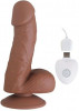 Коричневый вибратор Seducer 20 Function Ballsy Stud - 16,5 см.