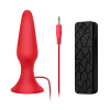 Красная анальная вибропробка с пультом управления Menzstuff 5Inch Slim Intruder Butt Plug - 13 см.