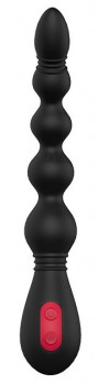 Черный вибромассажер для анальной стимуляции Anal Flexi Beads - 21 см.