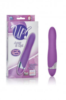 Фиолетовый вибромассажер Amp it Up! 7-Function Silicone Massager - 14 см.