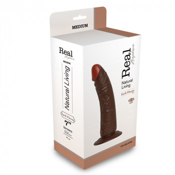 Коричневый вибратор Realistic Vibrator Real Rapture Brown - 20,5 см.