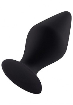 Чёрная большая анальная пробка Butt Plug with Suction Cup Large