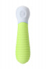 Лаймовый мини-вибратор S-Hande Mini 2 с ребрами - 11,8 см.