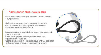 Большой черный массажер простаты Zini Janus Anti-Shock