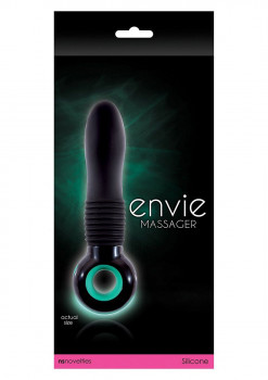 Чёрный вибратор с подсветкой Envie Smooth - 18 см.