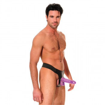 Фиолетовый страпон унисекс Fetish Fantasy Delight Hollow Purple - 21 см.