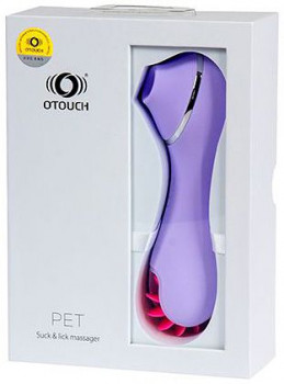 Сиреневый двусторонний клиторальный стимулятор Pet
