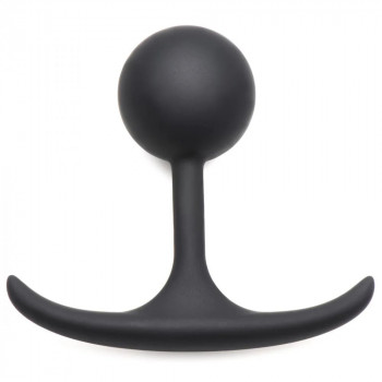 Черная анальная пробка с утяжелением Premium Silicone 3.3