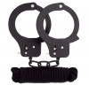 Чёрные наручники из листового металла в комплекте с веревкой Bondx Metal Cuffs&Love Rope Set