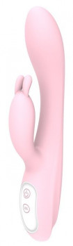 Розовый вибратор Heating Bunny с функцией нагрева - 18,5 см.