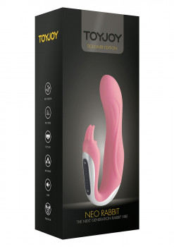 Розовый вибратор Hi-Tech Neo Rabbit Pink - 17,5 см.
