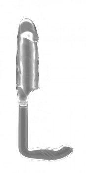 Прозрачная насадка с анальной вставкой Stretchy Penis Exten and Plug No.38