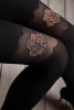 Элегантные колготки Gucci с блестящим цветочным узором, черный