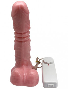 Телесный фрикционный вибратор Dildo Realistic - 18 см.