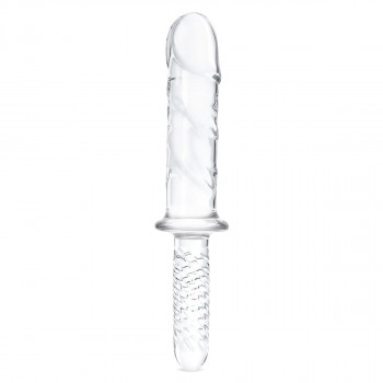 Стеклянный фаллоимитатор с рукоятью 11’’ Girthy Cock Double Ended With Handle - 28 см.
