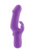 Фиолетовый вибратор с клиторальным отростком Mates Fantasy Recharge Vibrator - 17 см.