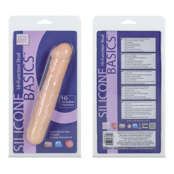 Силиконовый вибратор Silicone Basics 10-Function Stud - 17,25 см.