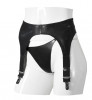 Пояс для чулок и трусики-стринги из датекса Datex Suspender Belt and String, черный