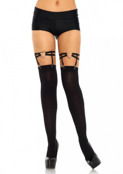 Подвязки для чулок с сердечками Dual Strap Heart Garters, черный