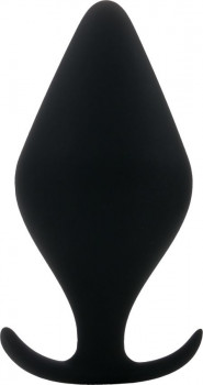 Чёрная анальная пробка Butt Plug with Handle Medium - 12 см.