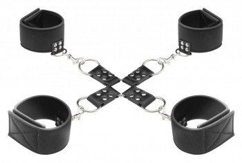 Чёрный двусторонний комплект для бандажа Reversible Hogtie