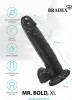 Черный реалистичный фаллоимитатор Mr. Bold XL - 22 см.