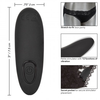 Черные кружевные трусики с вибромассажером Remote Control Panty Set L/XL, черный