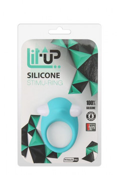 Голубое эрекционное кольцо Lit-UP Silicone Stimu Ring 6