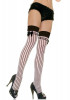 Чулочки в полоску с имитацией подвязок Sheer Pin Stripe Thigh Highs, телесный с черным