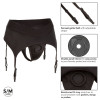 Черные трусики для страпона Thong with Garter размера 2XL/3XL, черный