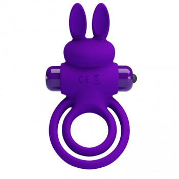 Фиолетовое эрекционное кольцо с вибростимуляцией клитора Vibrant Penis Ring Iii