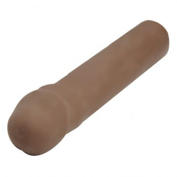 Коричневая насадка-удлинитель CyberSkin 1.5 inch Transformer Penis Extension Dark - 19 см.