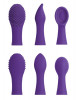 Фиолетовый вибростимулятор Focus Sonic Vibrator с 3 насадками