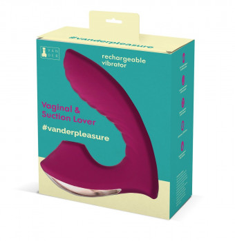 Фиолетовый вибромассажёр с вакуумной стимуляцией Vaginal & Suction Lover