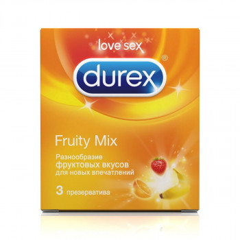 Презервативы с фруктовыми вкусами Durex Fruity Mix - 3 шт.
