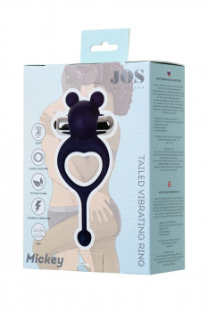 Синее виброкольцо с хвостиком Jos Mickey