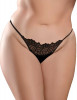 Черные трусики Remote Lace Peek-a-Boo XL-Xxl с вибрацией и анальным стимулятором, черный