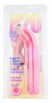 Розовый водонепроницаемый стимулятор G-точки H2O G-Spot Probe Waterproof Vibrator - 18 см.